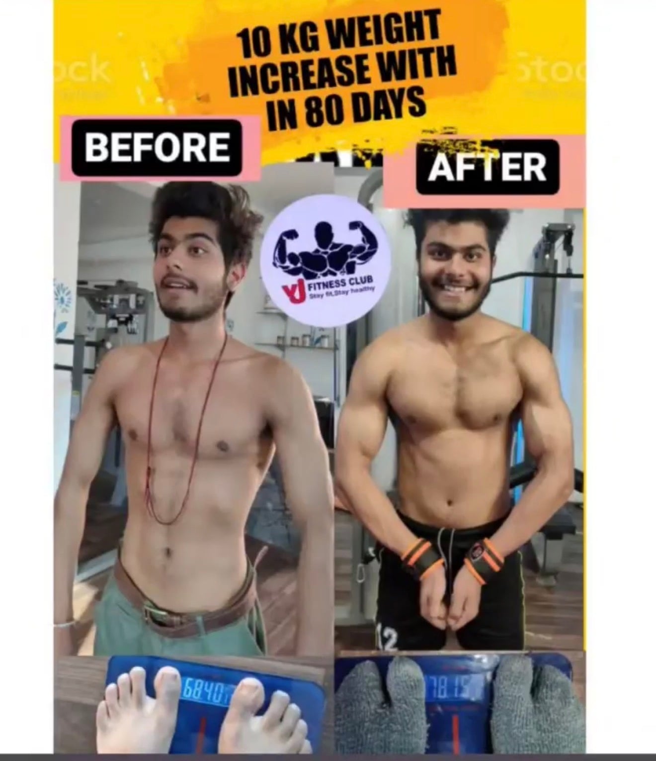 Member transformation at Vijay Fitness Club