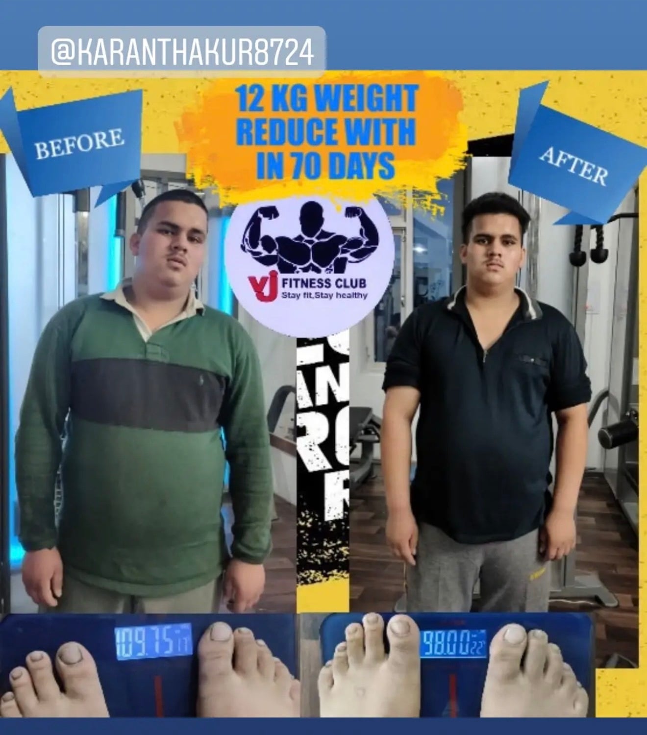 Member transformation at Vijay Fitness Club