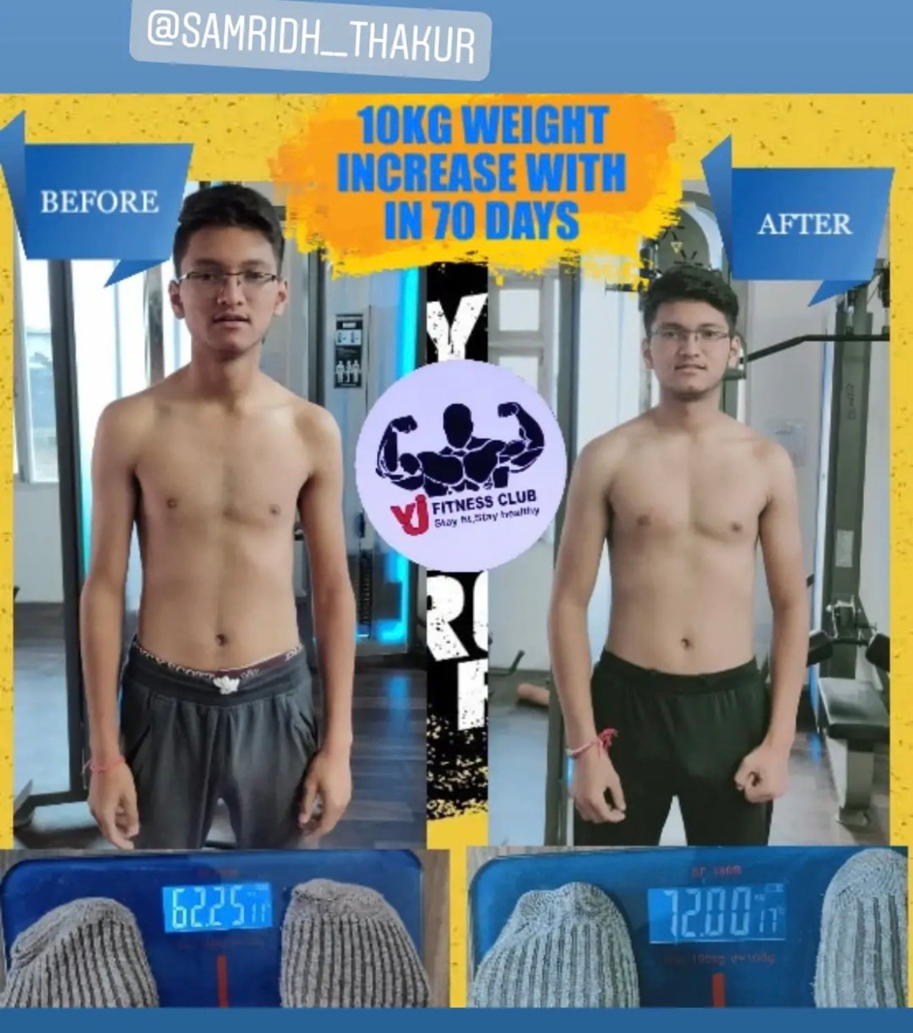 Member transformation at Vijay Fitness Club