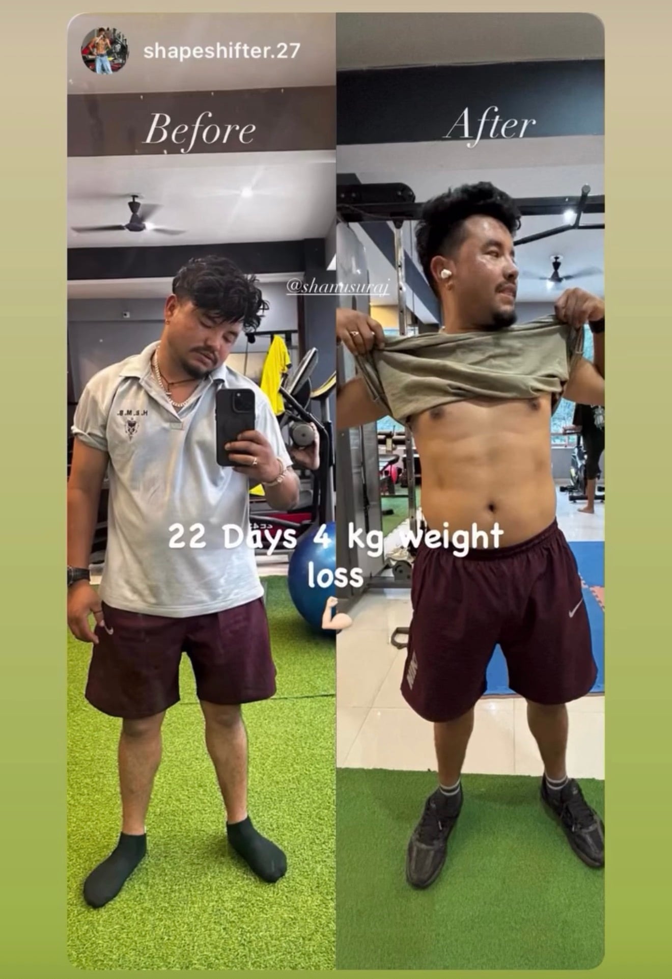 Member transformation at Vijay Fitness Club