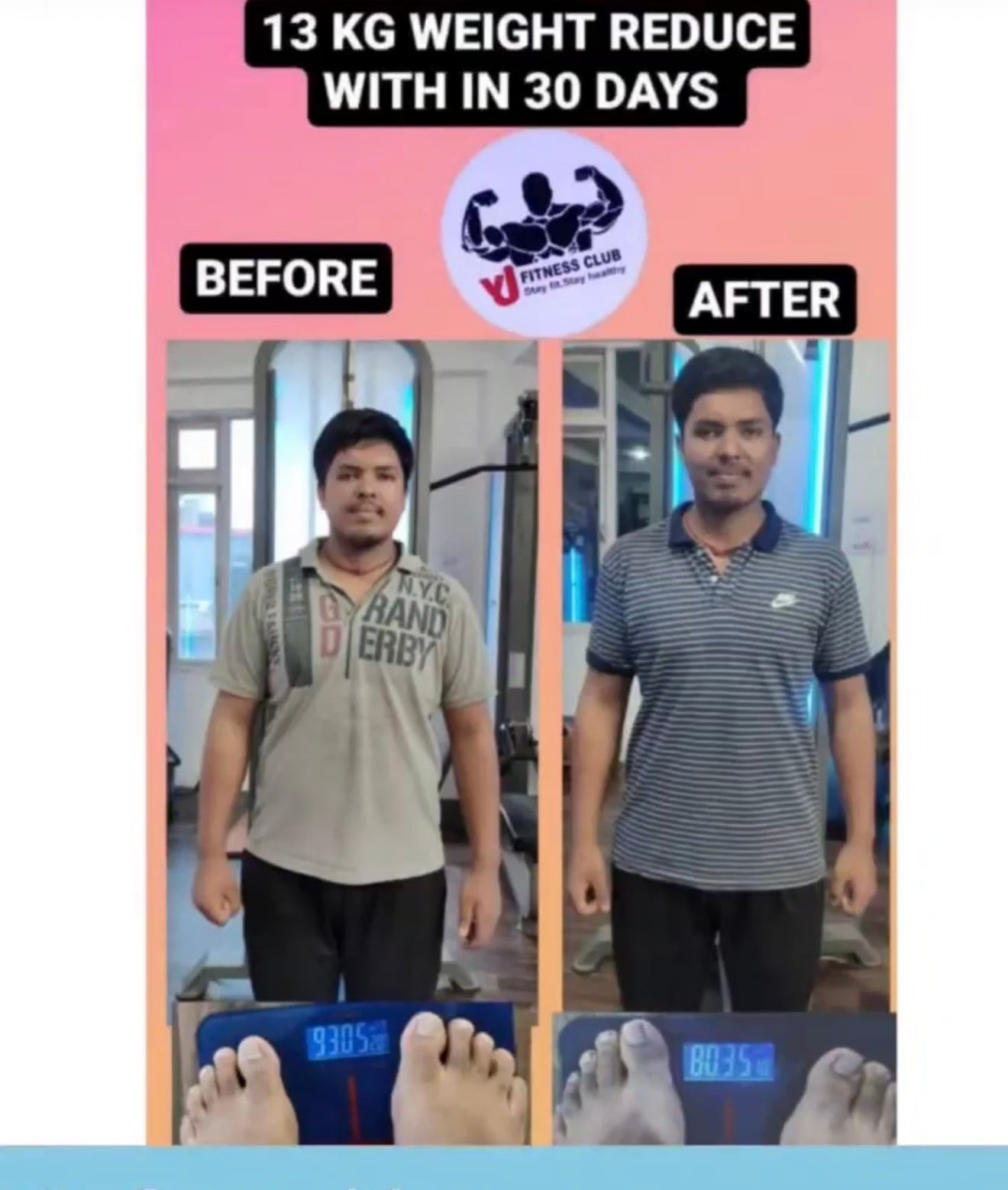 Member transformation at Vijay Fitness Club